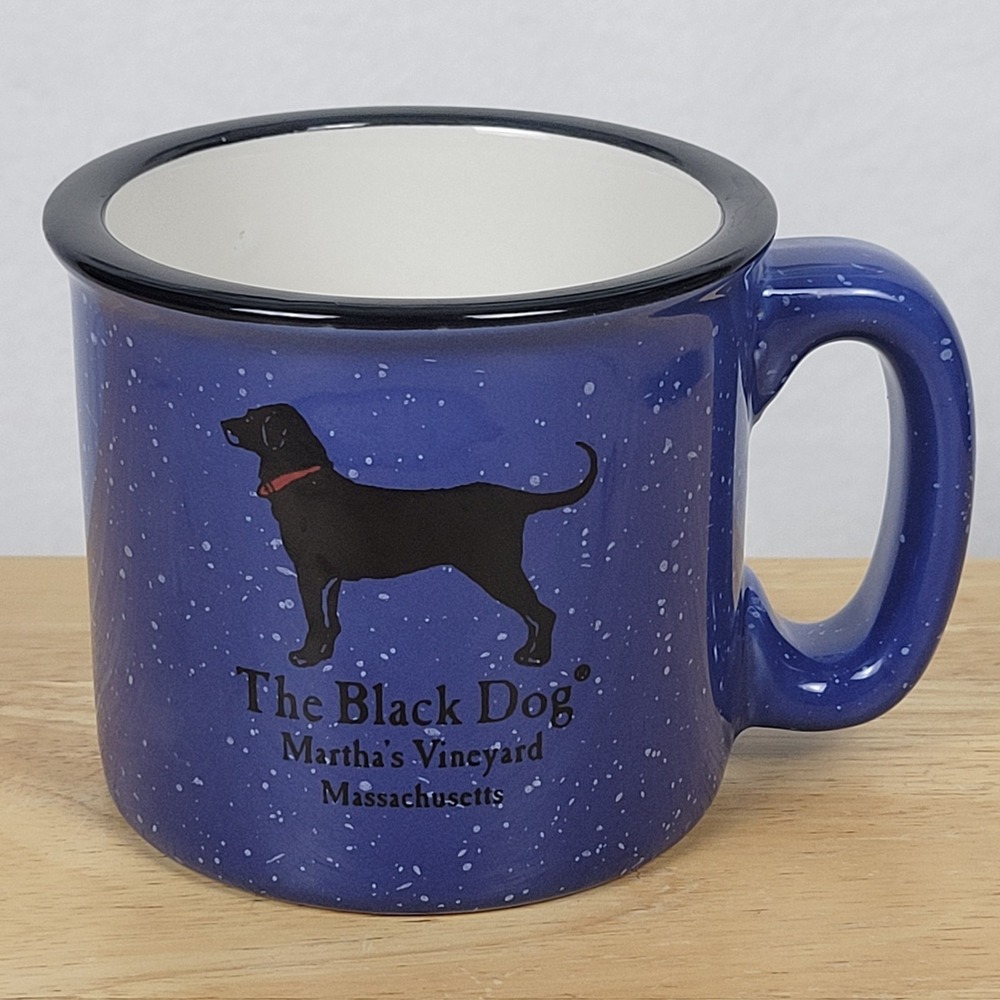 The Black Dog Tavern Martha's Vineyard Cobalt Blue Speckled Ceramic Campfire Mug